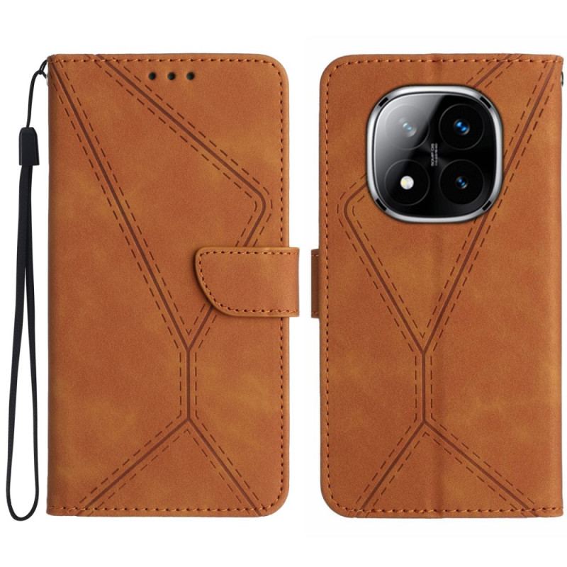 Fodral Xiaomi Redmi Note 14 Pro 5g Linjer Och Streck Med Rem