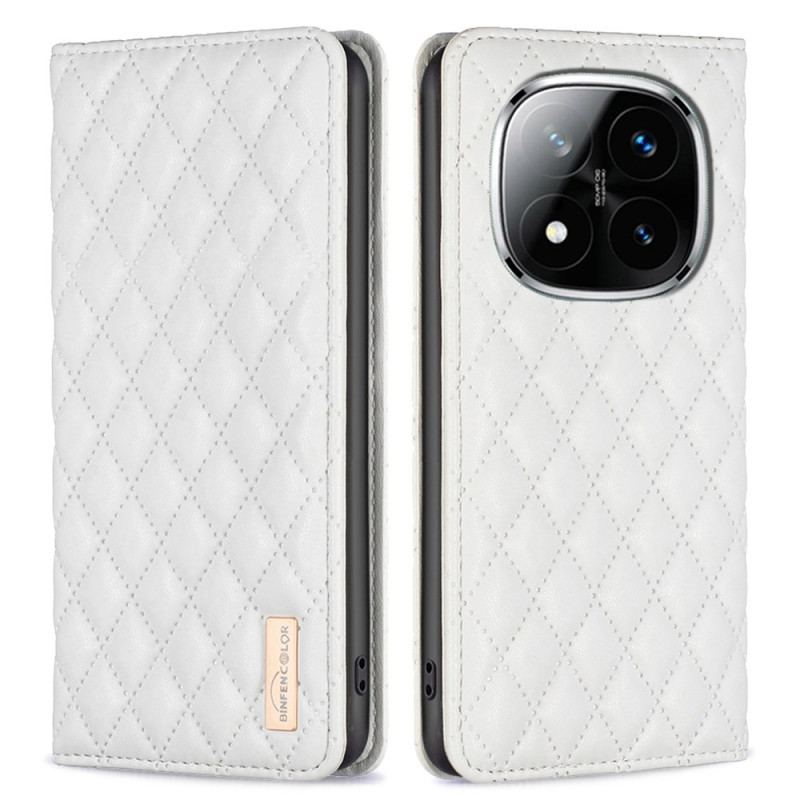 Folio-fodral Xiaomi Redmi Note 14 Pro 5g Binfen-färg Quiltad