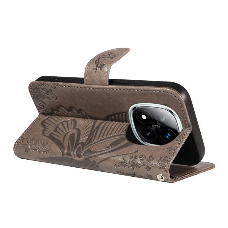 Läderfodral Xiaomi Redmi Note 14 Pro 5g Telefonfodral Grafisk Fjäril