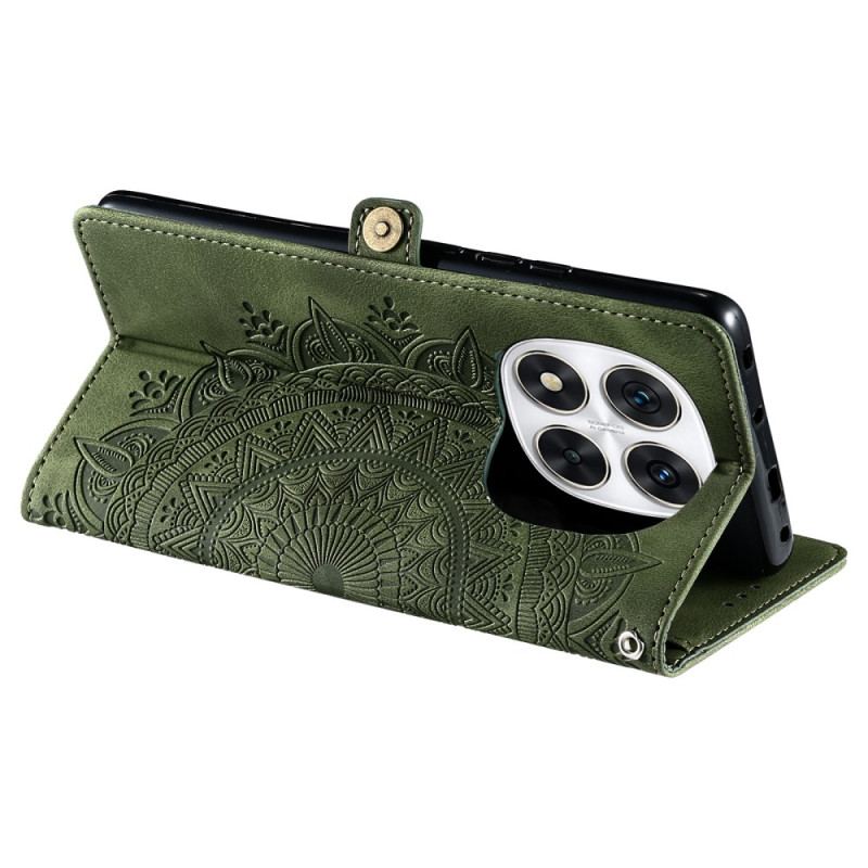 Läderfodral Xiaomi Redmi Note 14 Pro 5g Telefonfodral Mandala I Mocka-effekt