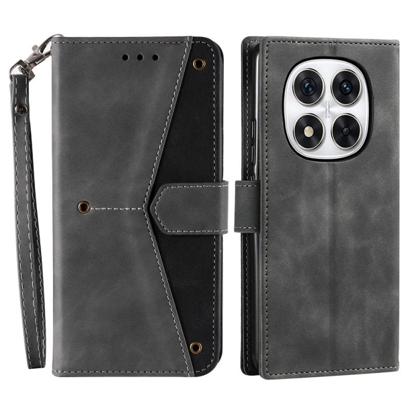 Läderfodral Xiaomi Redmi Note 14 Pro 5g Telefonfodral Vintage Tvåfärgad