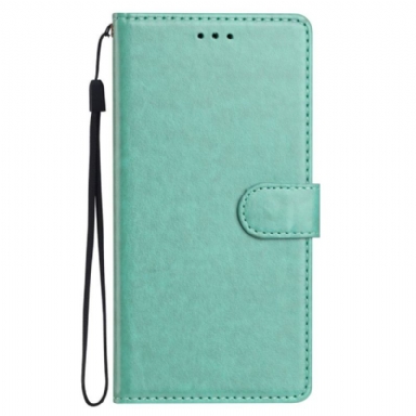 Skyddsfodral Xiaomi Redmi Note 14 Pro 5g Enfärgat Konstläder Med Rem