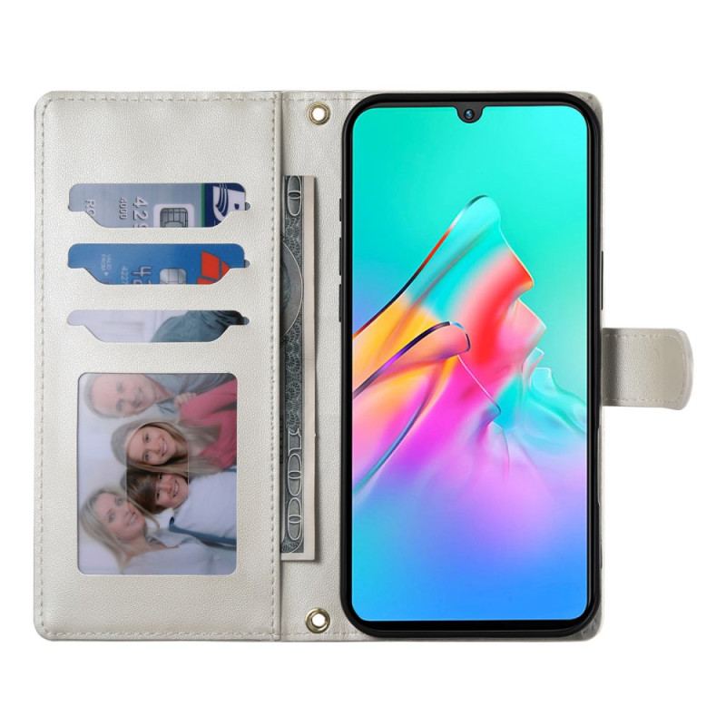 Fodral För Poco C71 Quiltad Med Rem Och Axelrem