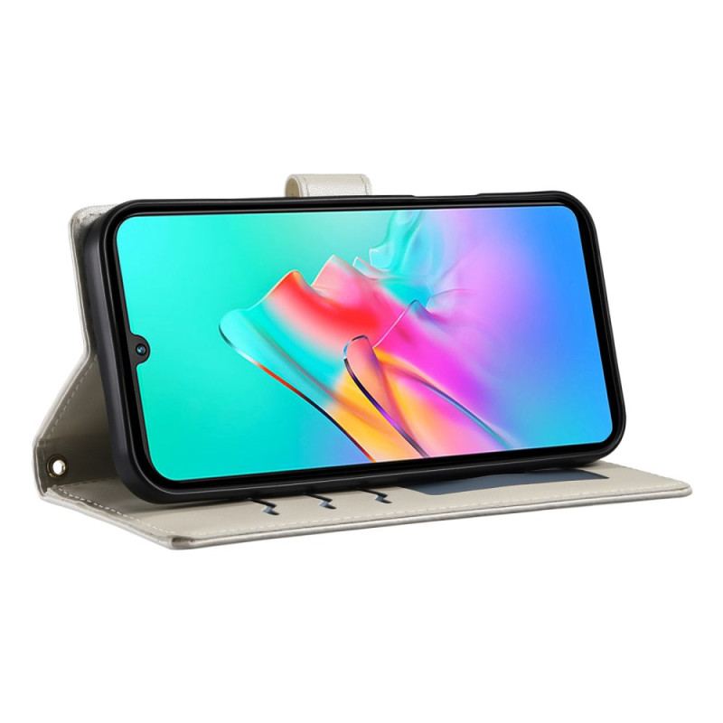 Fodral För Poco C71 Quiltad Med Rem Och Axelrem