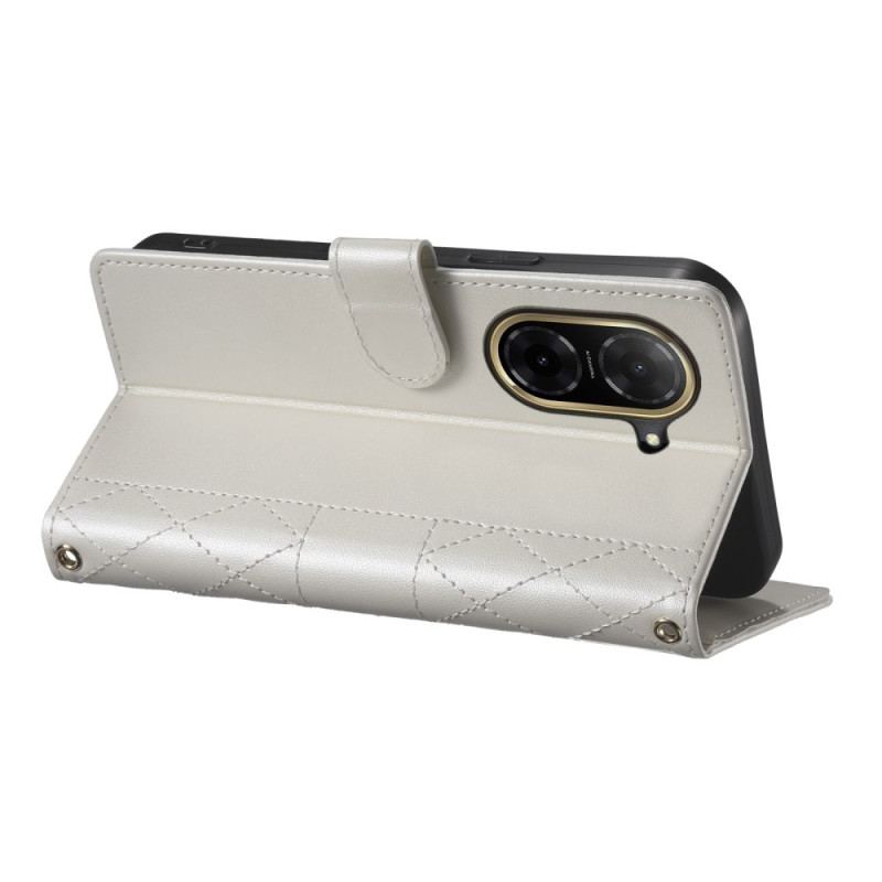 Fodral För Poco C71 Quiltad Med Rem Och Axelrem