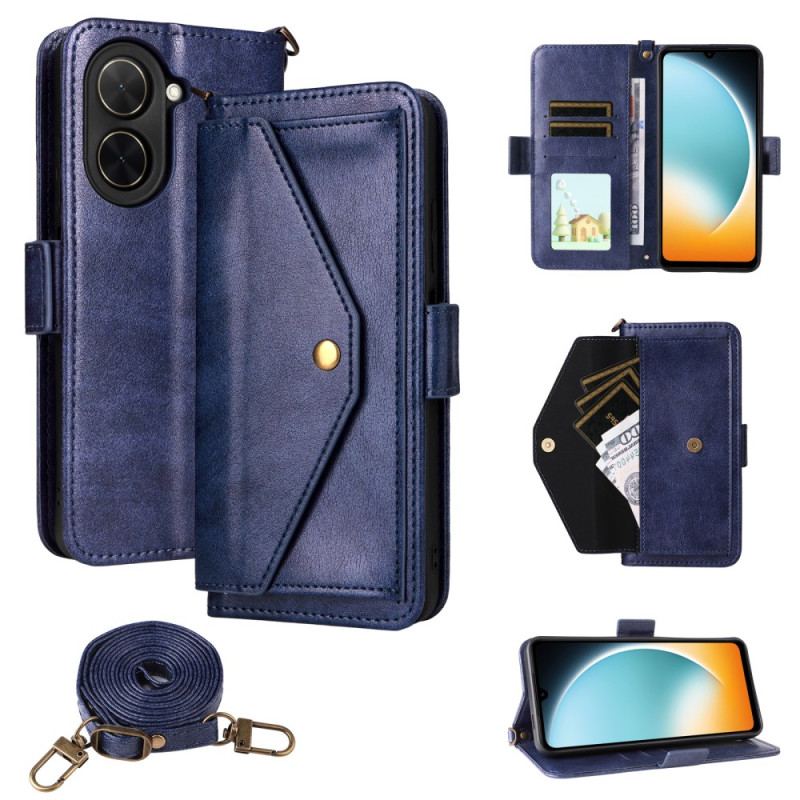 Läderfodral Poco C71 Telefonfodral Axelrem