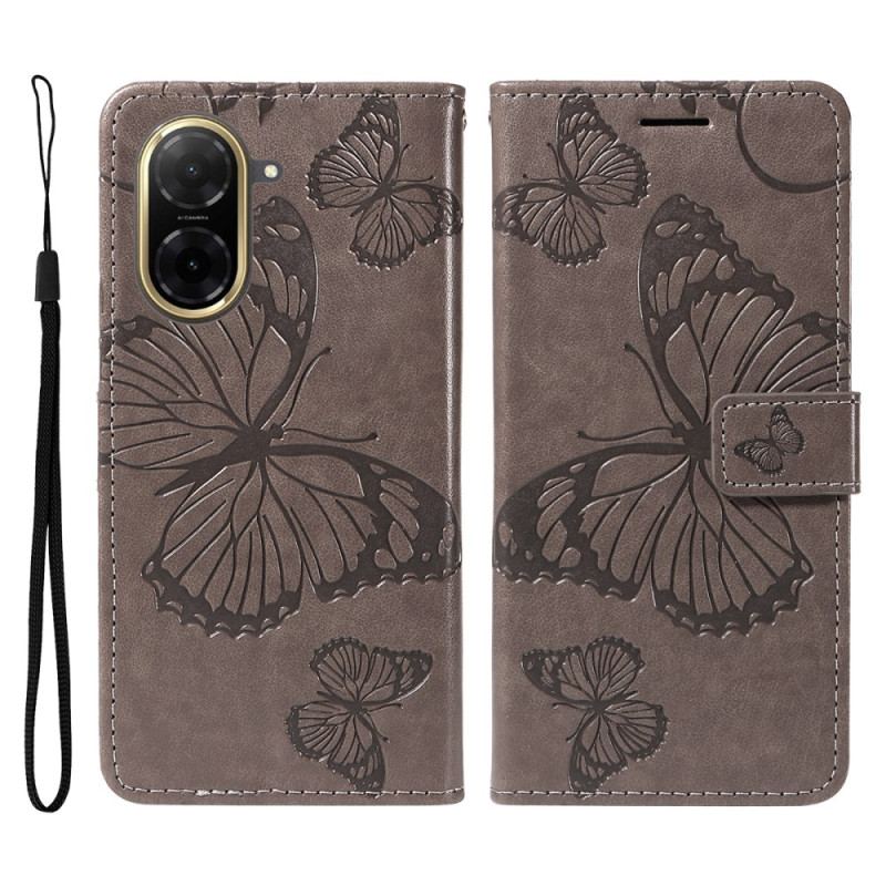 Läderfodral Poco C71 Telefonfodral Jättefjärilar