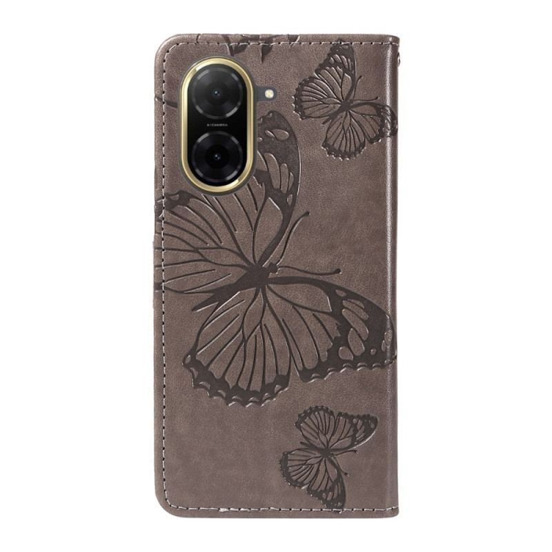 Läderfodral Poco C71 Telefonfodral Jättefjärilar