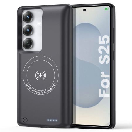 10000mah Externt Batterifodral För Samsung Galaxy S25 / S24 Med Magnetisk Fäste