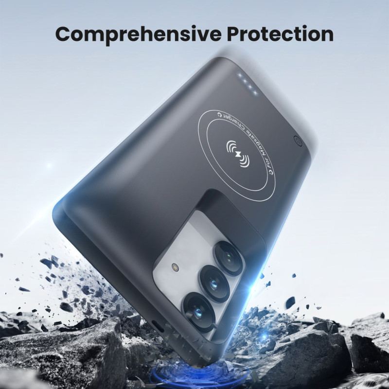10000mah Externt Batterifodral För Samsung Galaxy S25 / S24 Med Magnetisk Fäste