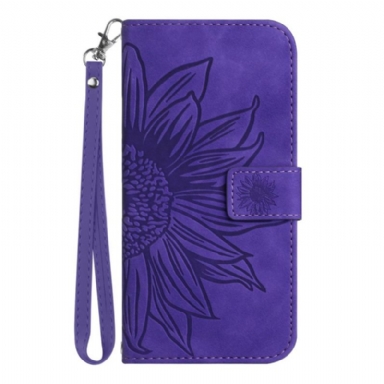 Fodral För Samsung Galaxy S25 5g Solrosdesign Med Rem