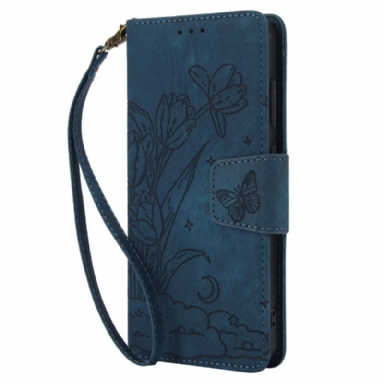 Fodral Samsung Galaxy S25 5g Blommigt Mönster Med Mockaeffekt