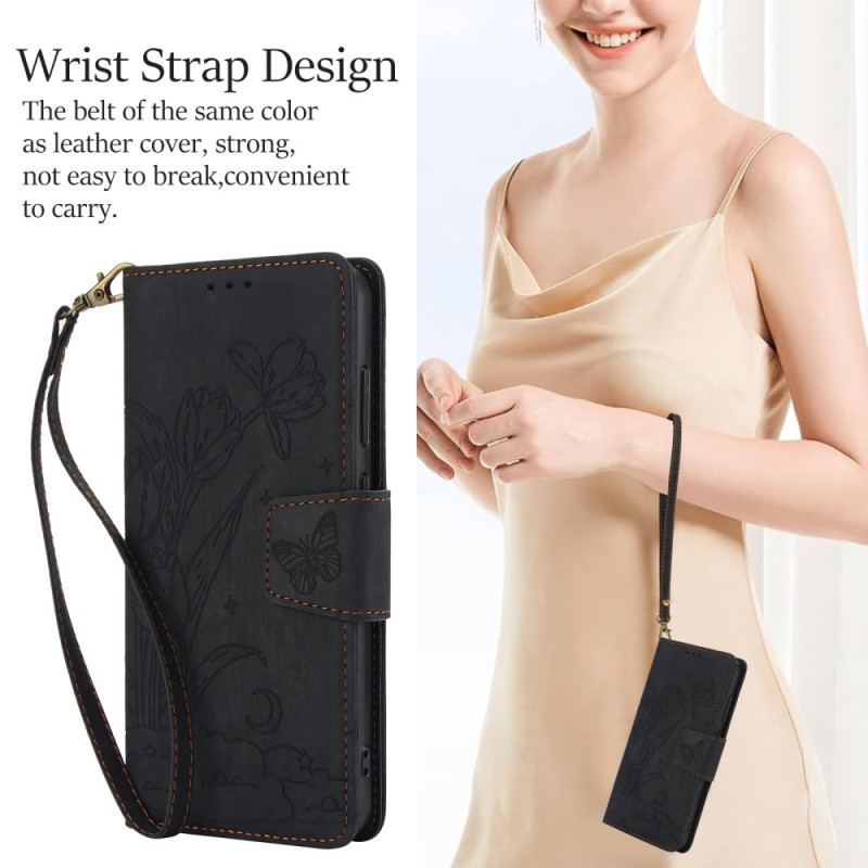 Fodral Samsung Galaxy S25 5g Blommigt Mönster Med Mockaeffekt