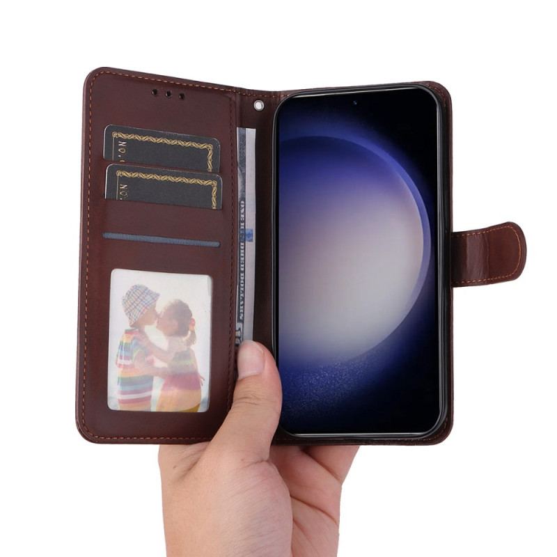 Fodral Samsung Galaxy S25 5g Enkay Konstläder Med Skärmskydd I Härdat Glas