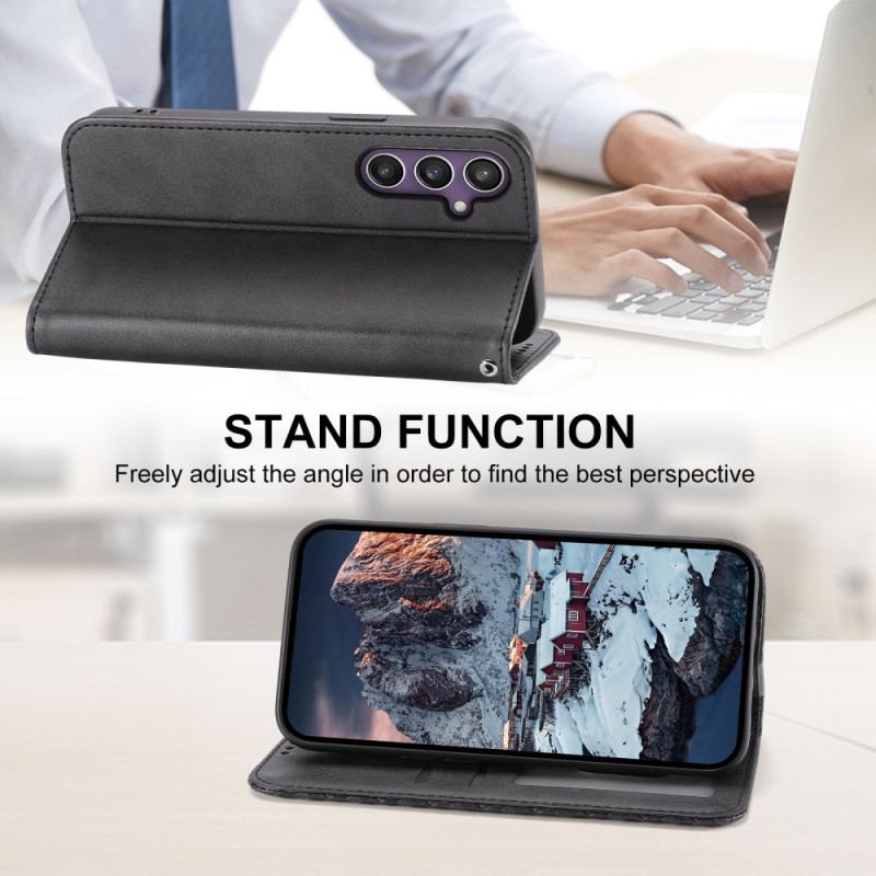 Folio-fodral Samsung Galaxy S25 5g Kalvskinnsstruktur