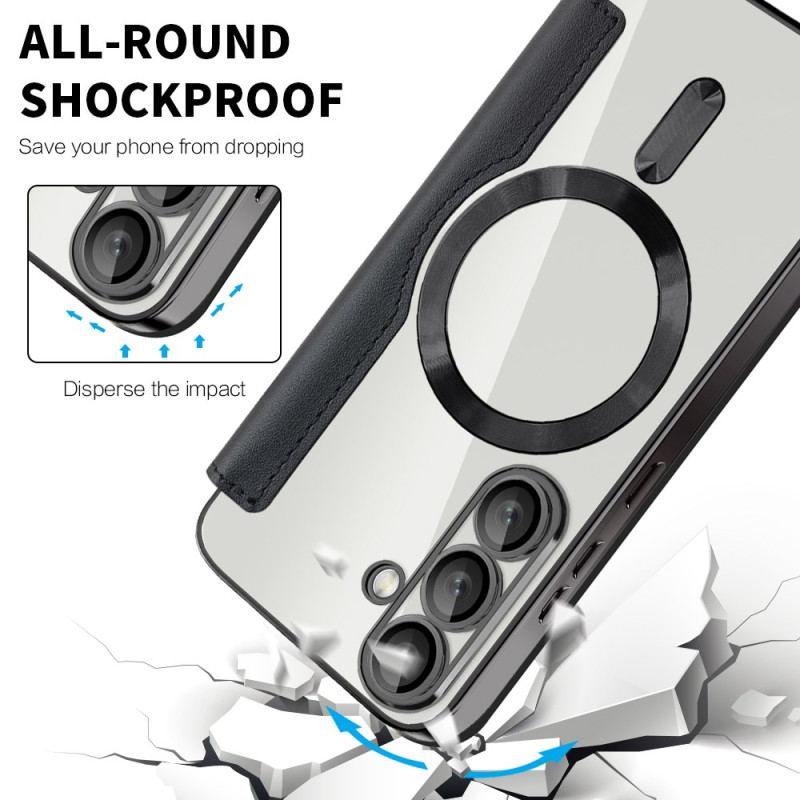 Folio-fodral Samsung Galaxy S25 5g Lädereffekt Kompatibel Med Magsafe Och Rfid-blockering