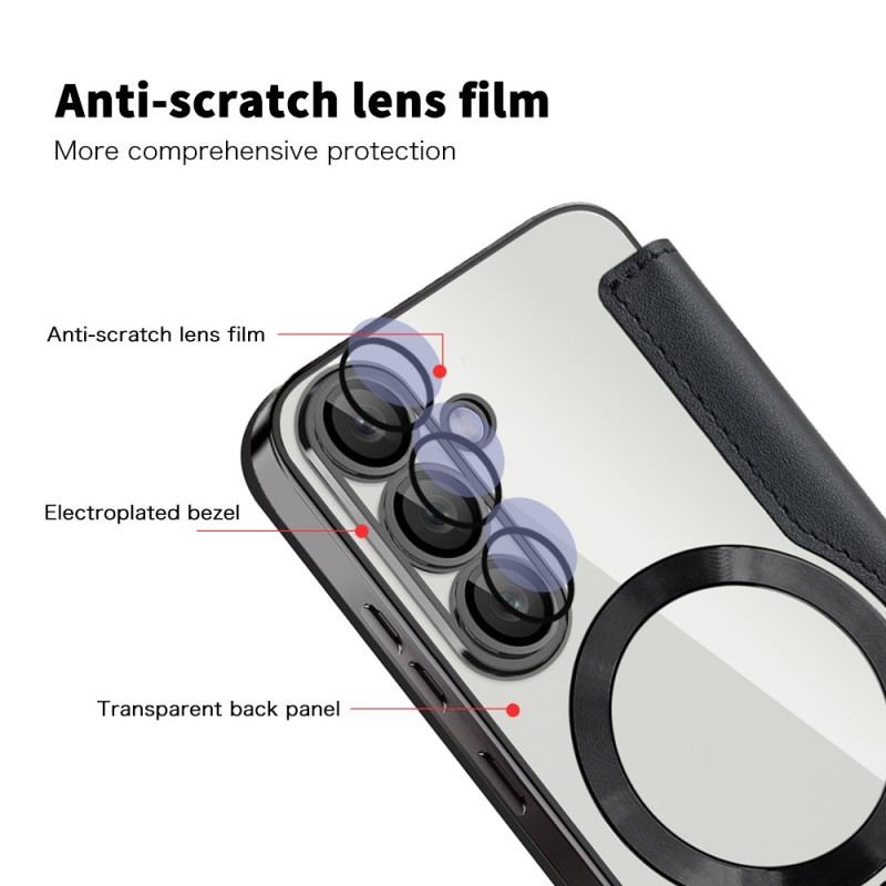 Folio-fodral Samsung Galaxy S25 5g Lädereffekt Kompatibel Med Magsafe Och Rfid-blockering