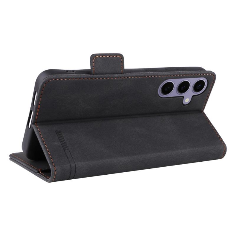 Läderfodral Samsung Galaxy S25 5g Telefonfodral Retro Mockaeffekt