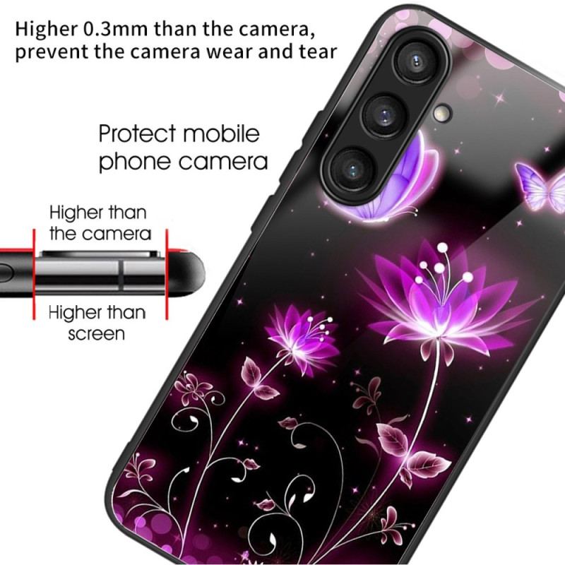 Skal Samsung Galaxy S25 5g Blommor Och Fjärilar I Härdat Glas