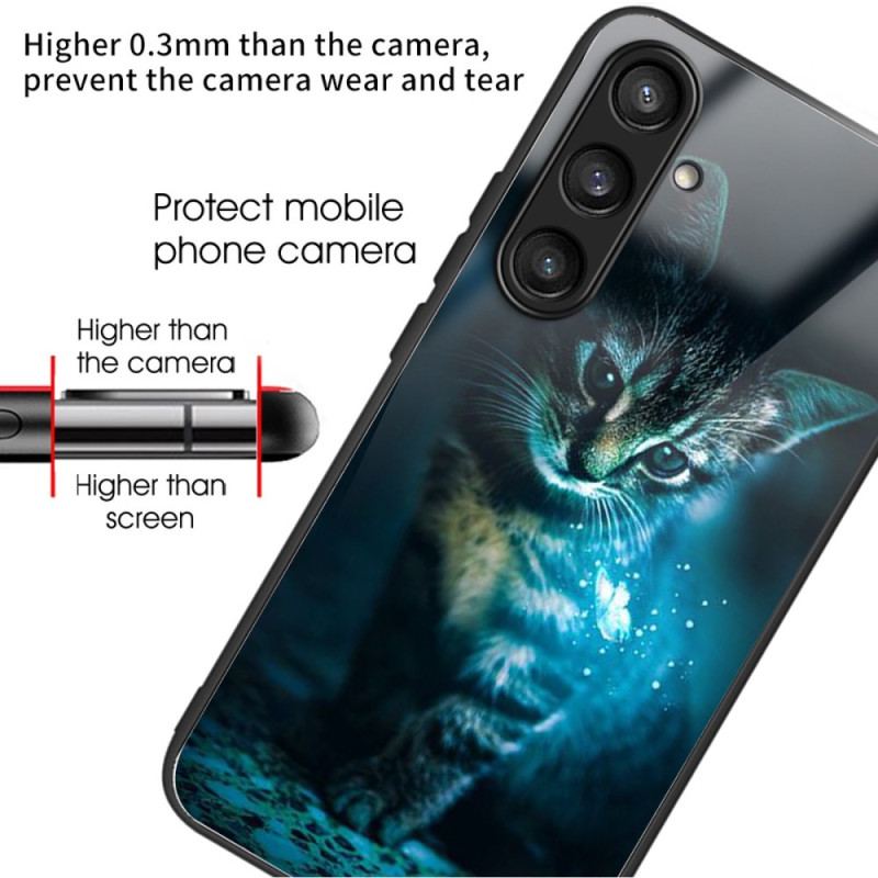 Skal Samsung Galaxy S25 5g Telefonfodral Kattmönster Härdat Glas