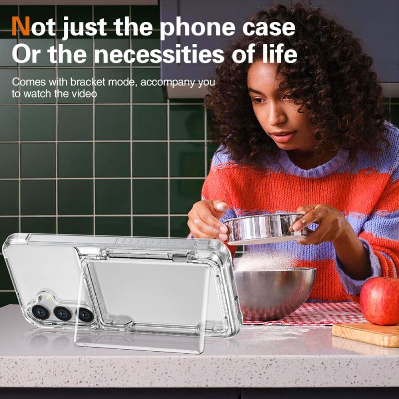 Skal Samsung Galaxy S25 5g Transparent Med Inbyggd Korthållare