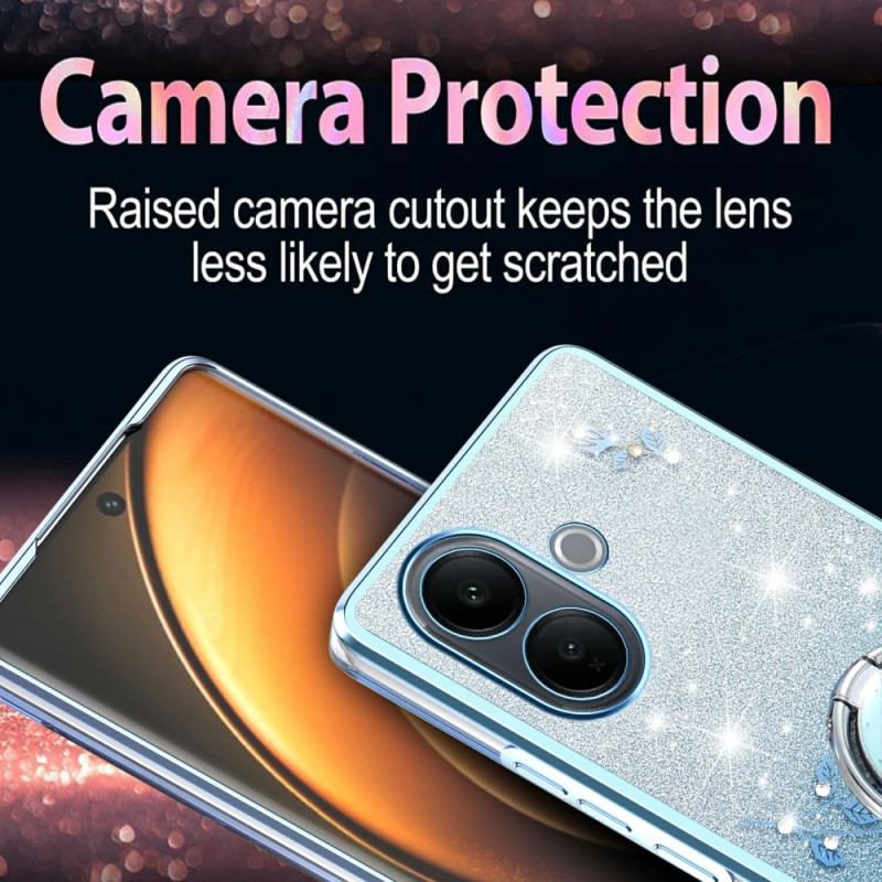 Skal Vivo V60 Lite Med Ringhållare Och Tonade Paljetter