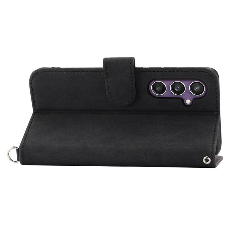 Fodral För Samsung Galaxy S25 Plus 5g Blommönster Och Remmar