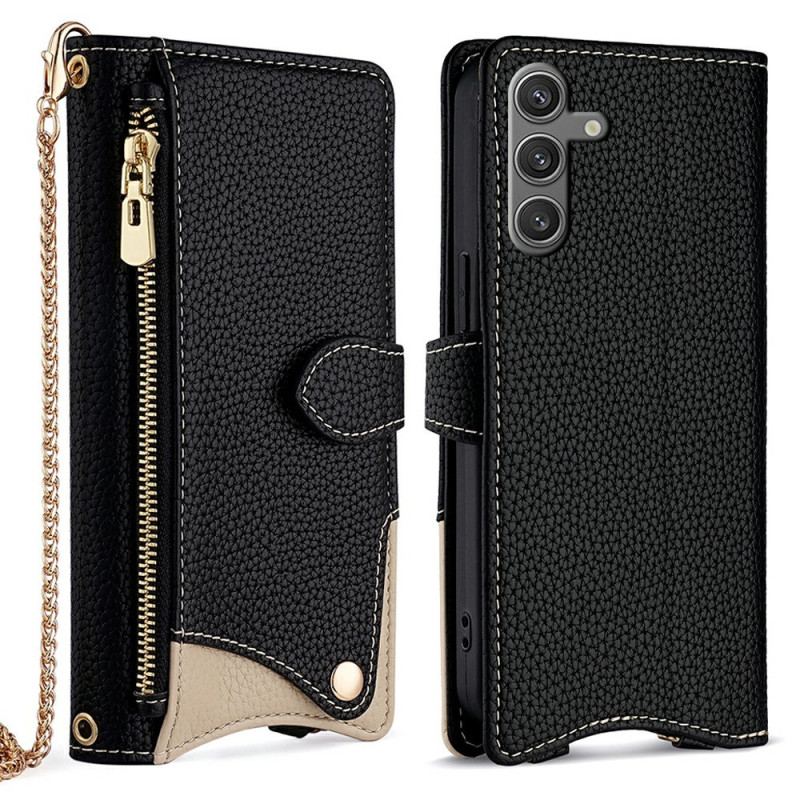 Fodral För Samsung Galaxy S25 Plus 5g Plånbok Med Kedja