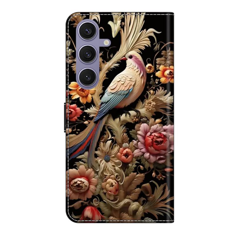 Läderfodral Samsung Galaxy S25 Plus 5g Telefonfodral Blommor Och Fåglar