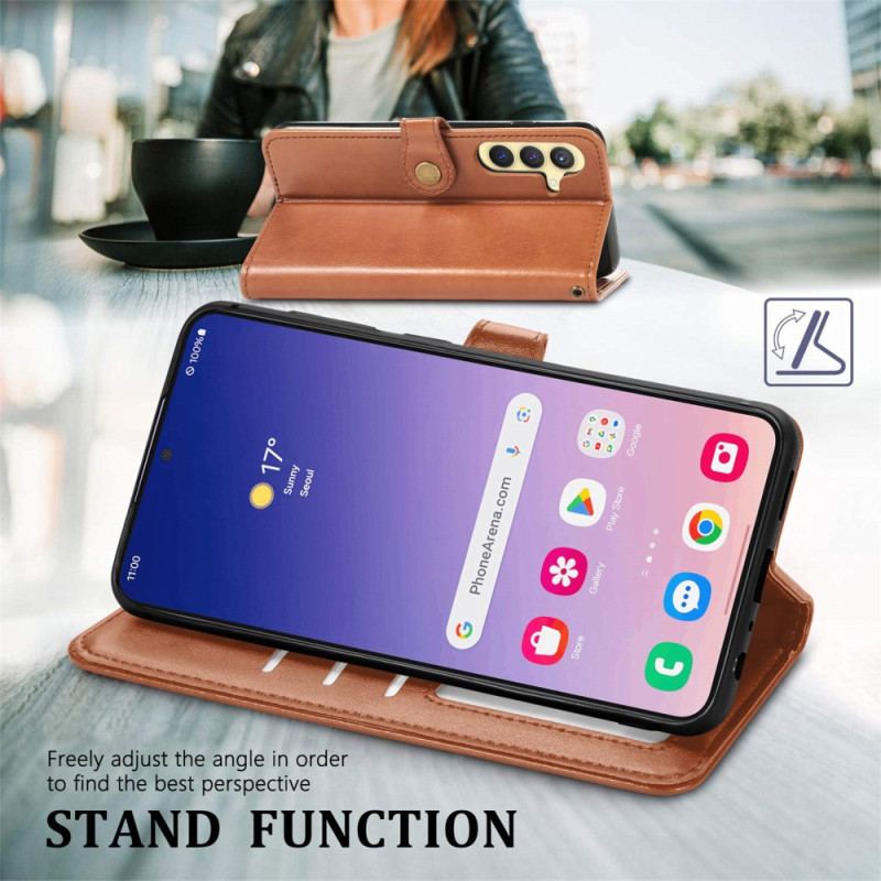 Läderfodral Samsung Galaxy S25 Plus 5g Telefonfodral Knappstängning