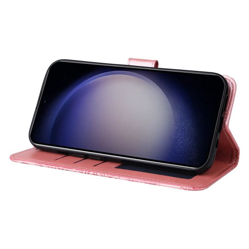 Läderfodral Samsung Galaxy S25 Plus 5g Telefonfodral Solrosmönster