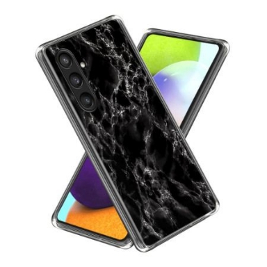 Läderfodral Samsung Galaxy S25 Plus 5g Telefonfodral Svart Marmor