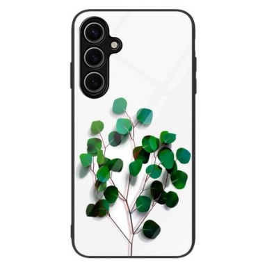 Skal För Samsung Galaxy S25 Plus 5g Gröna Blad I Härdat Glas