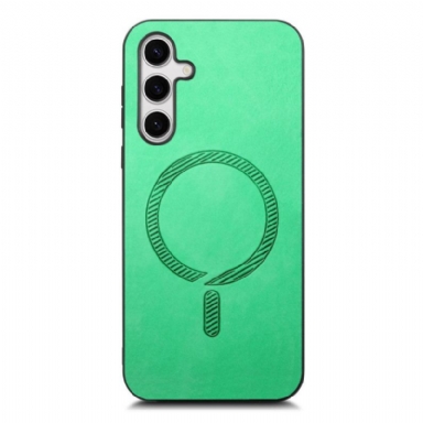 Skal För Samsung Galaxy S25 Plus 5g Lädereffekt Kompatibel Med Magsafe