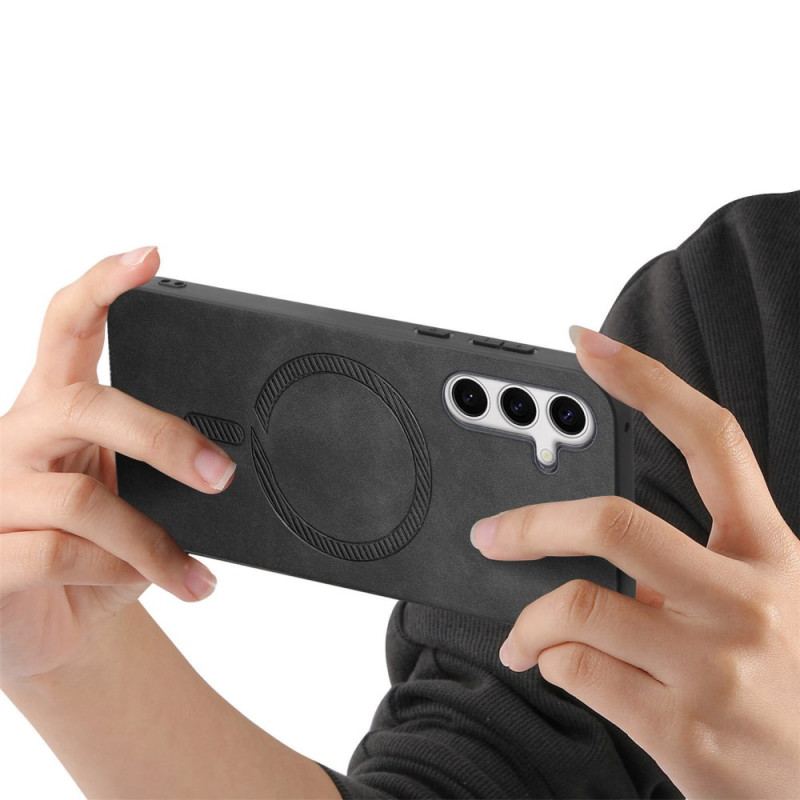 Skal För Samsung Galaxy S25 Plus 5g Lädereffekt Kompatibel Med Magsafe