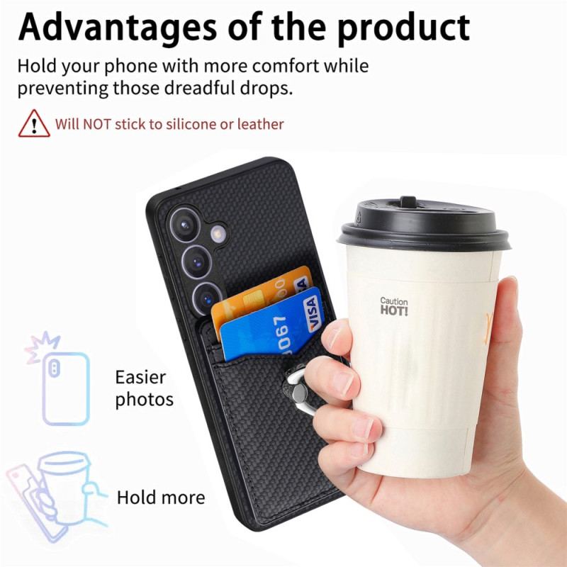 Skal Samsung Galaxy S25 Plus 5g Korthållare Och Ringhållare I Kolfiber