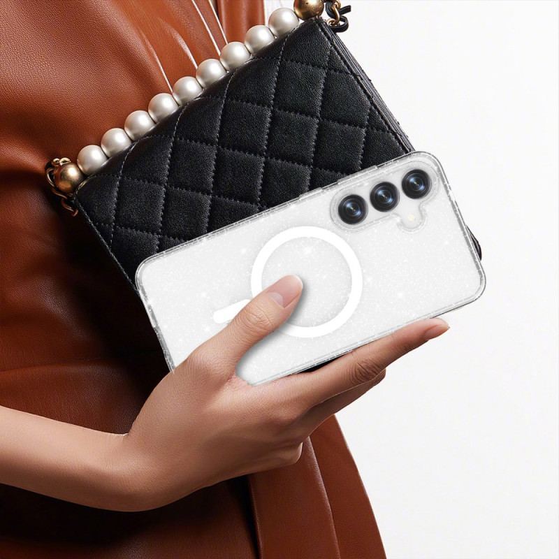 Skal Samsung Galaxy S25 Plus 5g Telefonfodral Magsafe-kompatibel Glitterbaksida