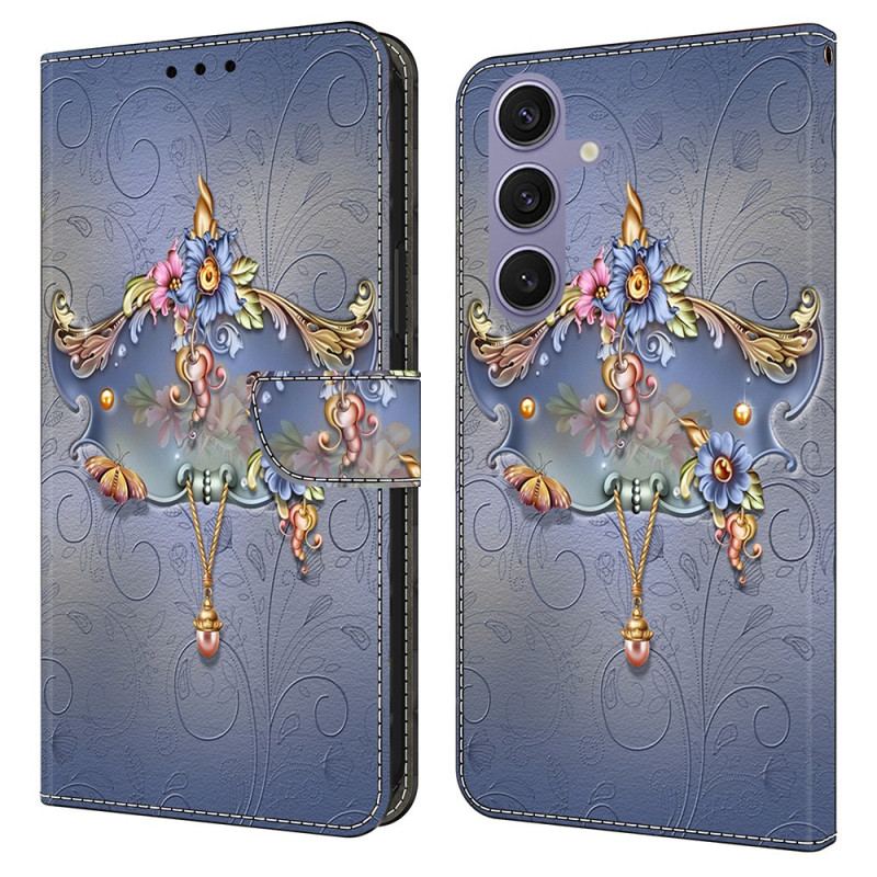 Skyddsfodral Samsung Galaxy S25 Plus 5g Graverade Blommor