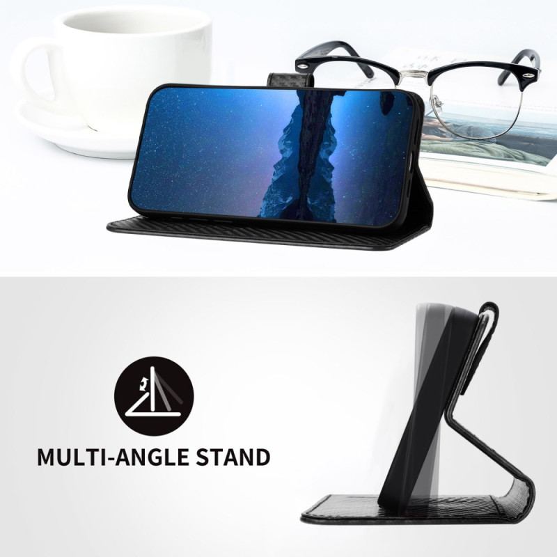 Läderfodral Xiaomi 17 Telefonfodral Kolfiberstruktur