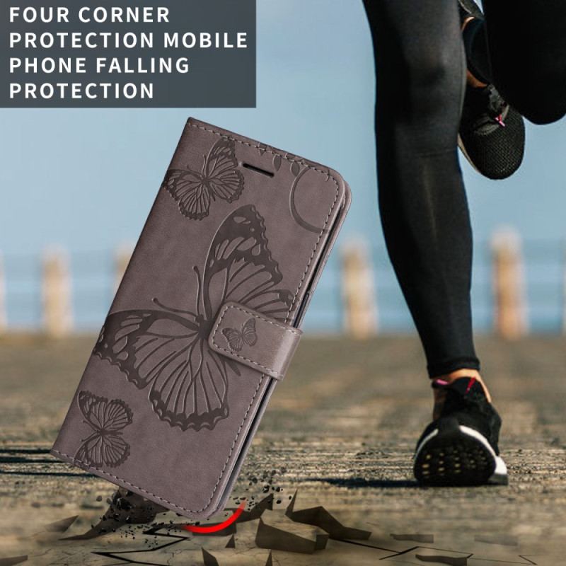 Läderskal Fodral Xiaomi 17 Jättefjärilar