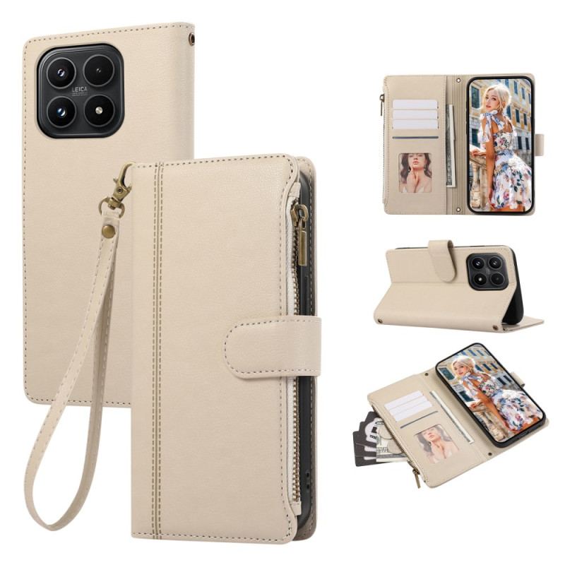 Läderskal Fodral Xiaomi 17 Plånbok Med Kant Och Snodd