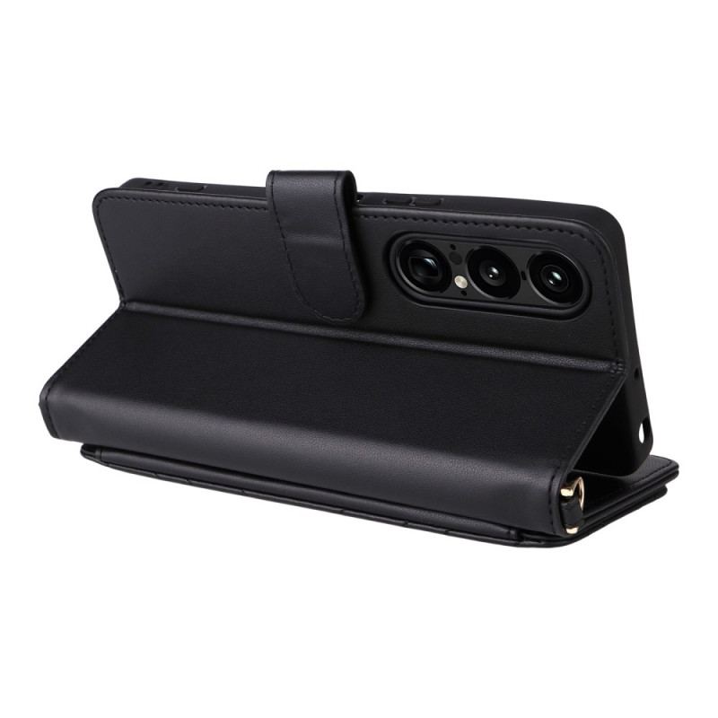 Fodral Sony Xperia 1 Vii Quiltad Med Rem Och Axelrem