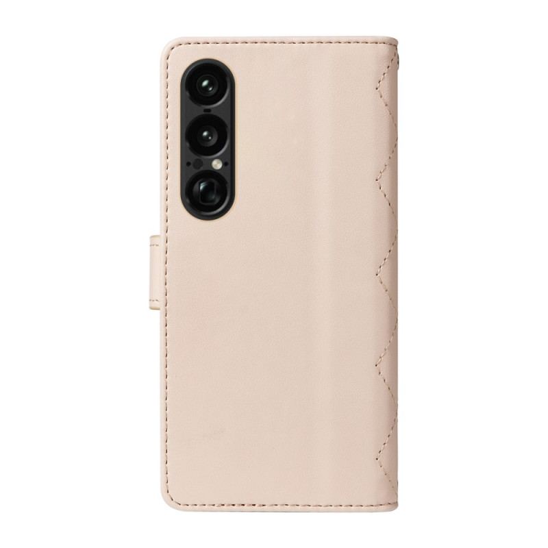 Fodral Sony Xperia 1 Vii Quiltad Med Rem Och Axelrem