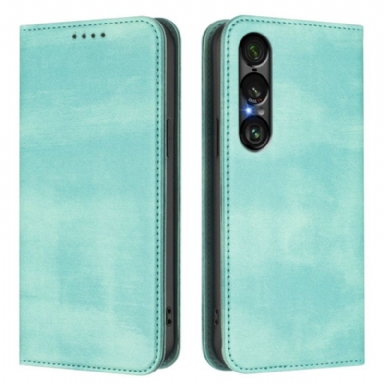 Folio-fodral Sony Xperia 1 Vii Rfid-skyddad Retrodesign