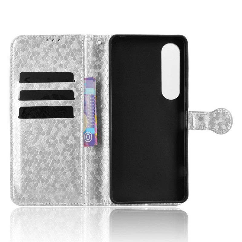 Läderfodral Sony Xperia 1 Vii Telefonfodral Glansiga Prickar