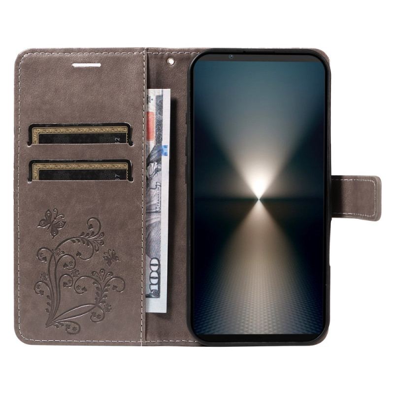 Läderskal Fodral Sony Xperia 1 Vii Jättefjärilar