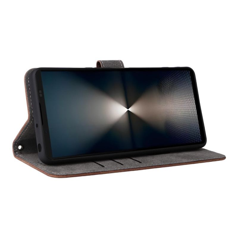 Läderskal Fodral Sony Xperia 1 Vii Rfid-skydd Och Rem