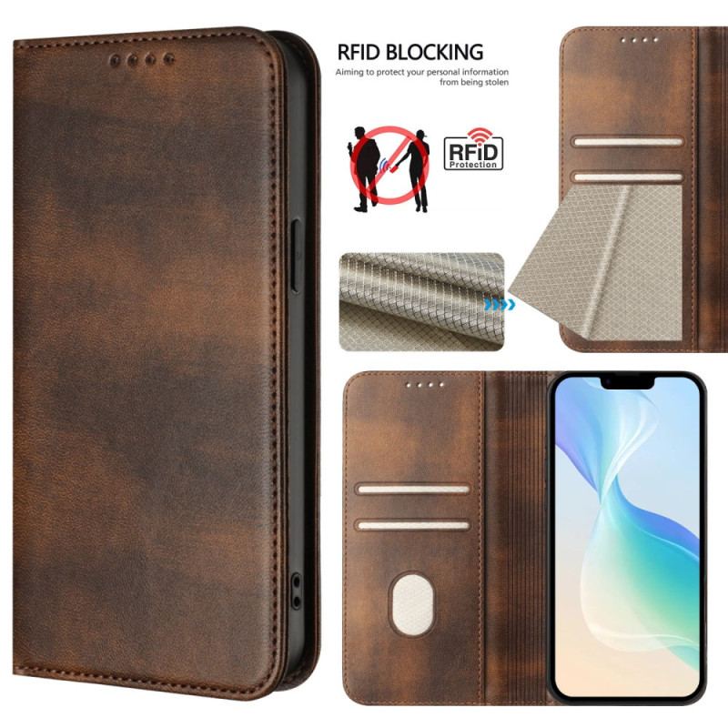 Folio-fodral Realme 14 5g Retro Rfid-skydd