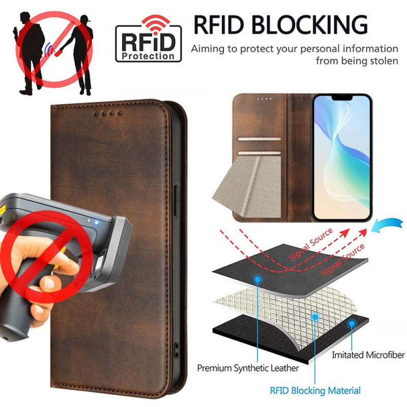 Folio-fodral Realme 14 5g Retro Rfid-skydd