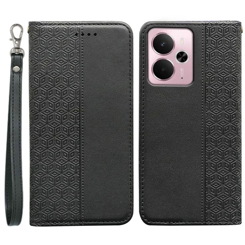 Folio-fodral Realme 14 5g Rutig Kant Och Rem